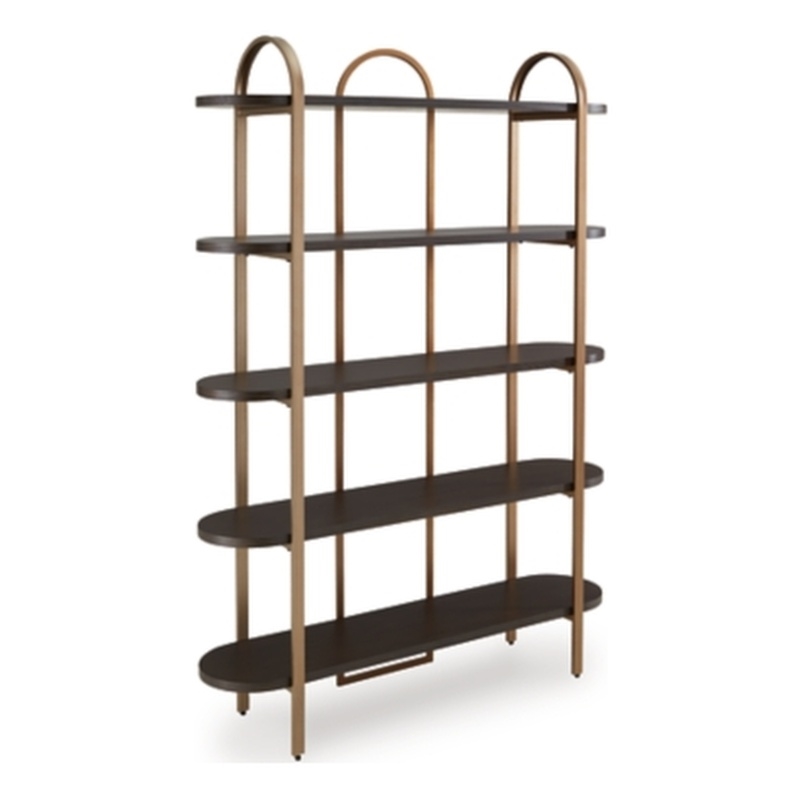 Signature Design by Ashley Brentmour Brown & Gold Finish Bookcase