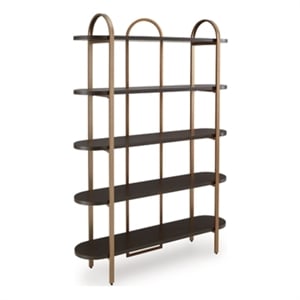 Signature Design by Ashley Brentmour Brown & Gold Finish Bookcase