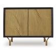 Signature Design by Ashley Tayner Black & Gold Finish Accent Cabinet