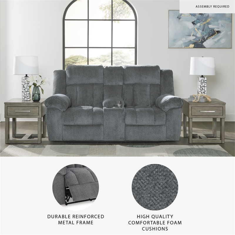 Signature Design by Ashley Tip-Off Slate Power Reclining Loveseat
