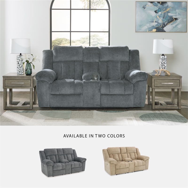 Signature Design by Ashley Tip-Off Slate Power Reclining Loveseat