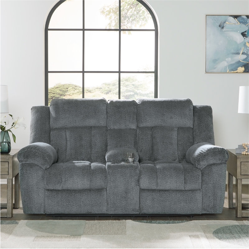 Signature Design by Ashley Tip-Off Slate Power Reclining Loveseat