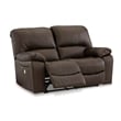 Signature Design by Ashley Leesworth Brown Power Reclining Loveseat