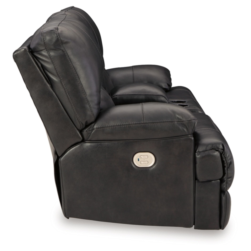 Signature Design by Ashley Mountainous Black Power Reclining Loveseat