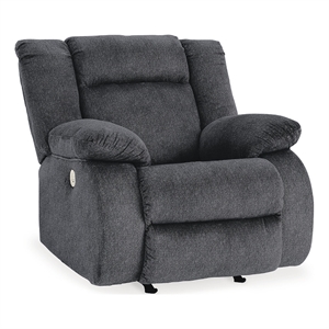 signature design by ashley burkner dark gray power recliner