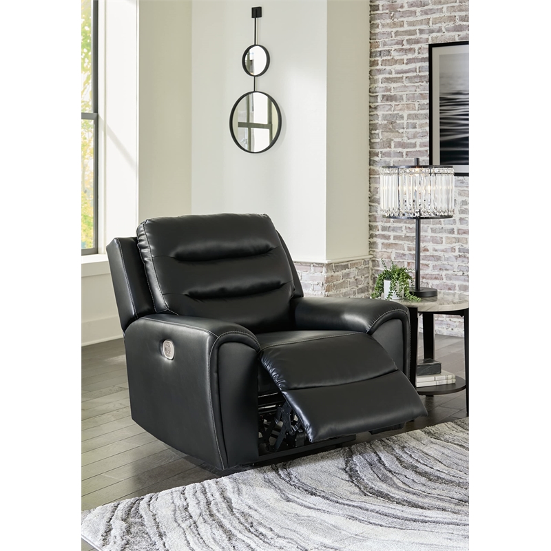 Signature Design by Ashley Warlin Black Power Recliner
