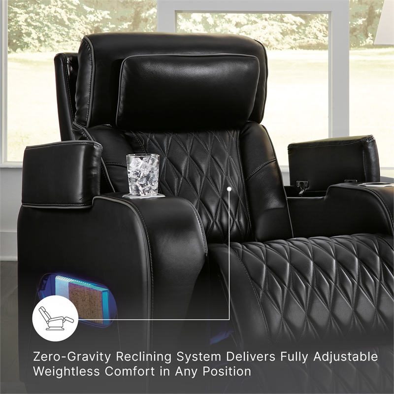 Signature Design by Ashley Boyington Black Power Recliner