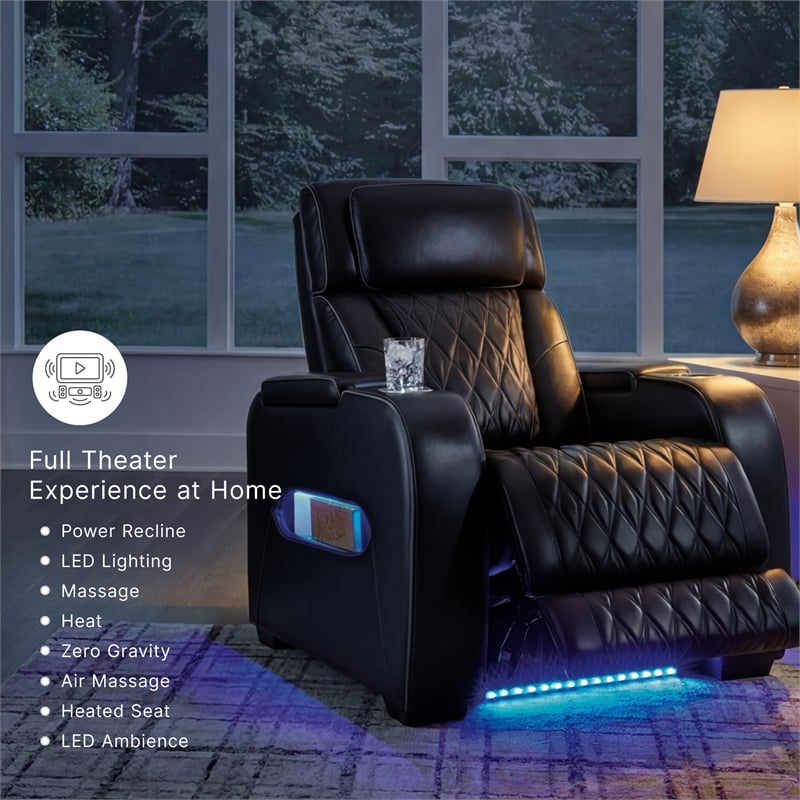 Signature Design by Ashley Boyington Black Power Recliner