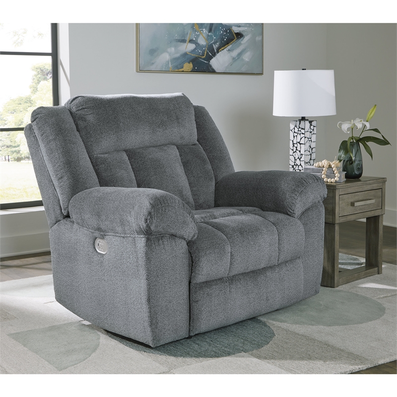 Signature Design by Ashley Tip-Off Slate Power Recliner