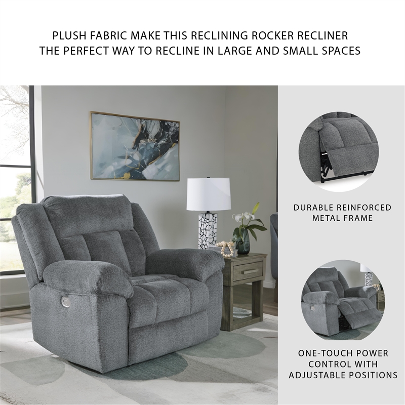 Signature Design by Ashley Tip-Off Slate Power Recliner
