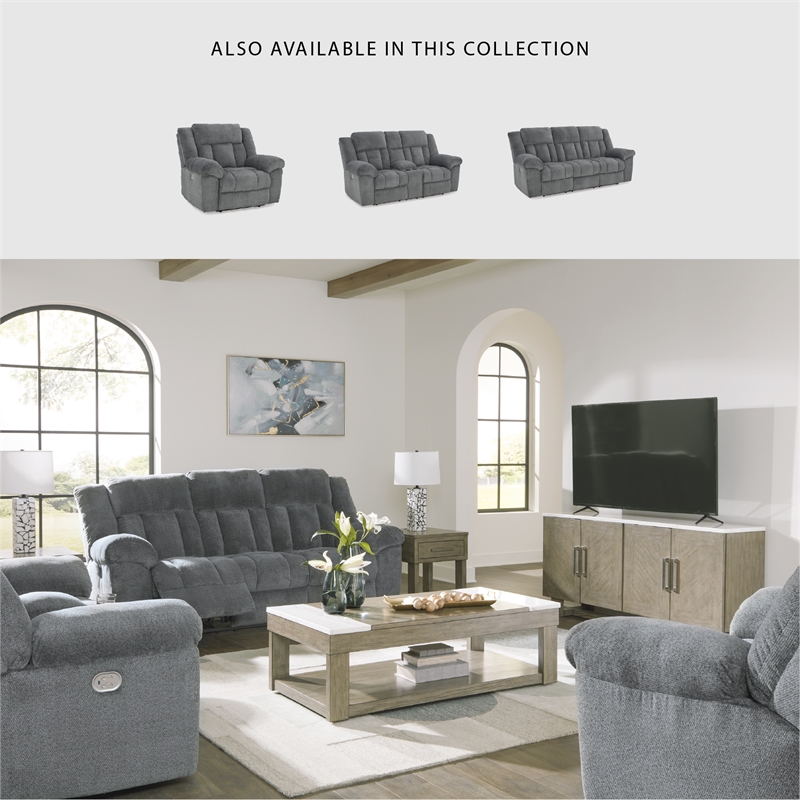 Signature Design by Ashley Tip-Off Slate Power Recliner