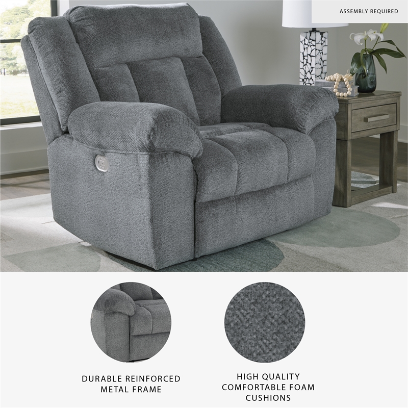 Signature Design by Ashley Tip-Off Slate Power Recliner