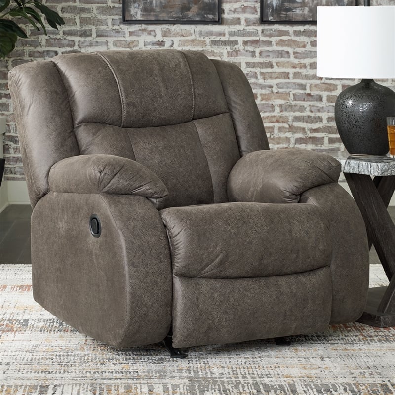 Signature Design by Ashley First Base Gunmetal Recliner