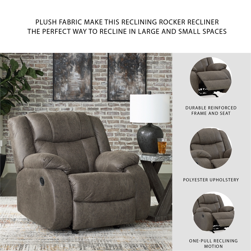 Signature Design by Ashley First Base Gunmetal Recliner