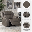 Signature Design by Ashley First Base Gunmetal Recliner