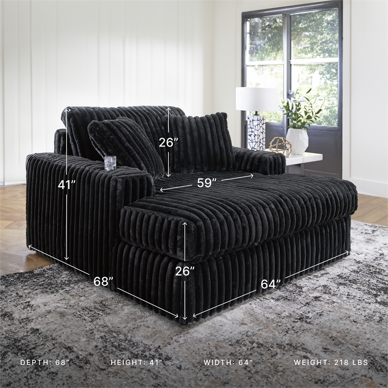 Signature Design by Ashley Midnight-Madness Onyx Oversized Chaise