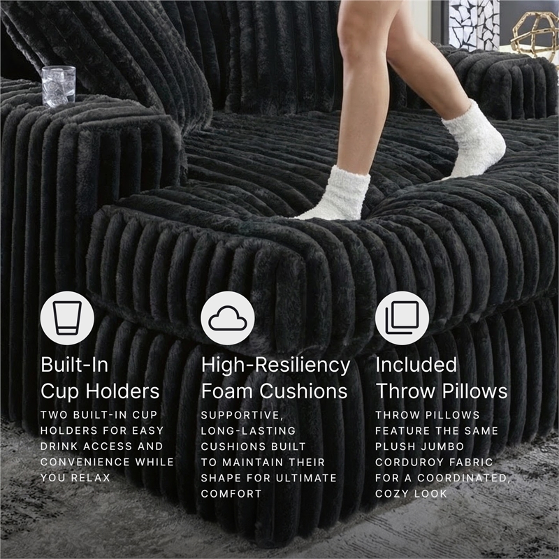 Signature Design by Ashley Midnight-Madness Onyx Oversized Chaise