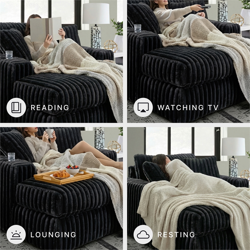 Signature Design by Ashley Midnight-Madness Onyx Oversized Chaise