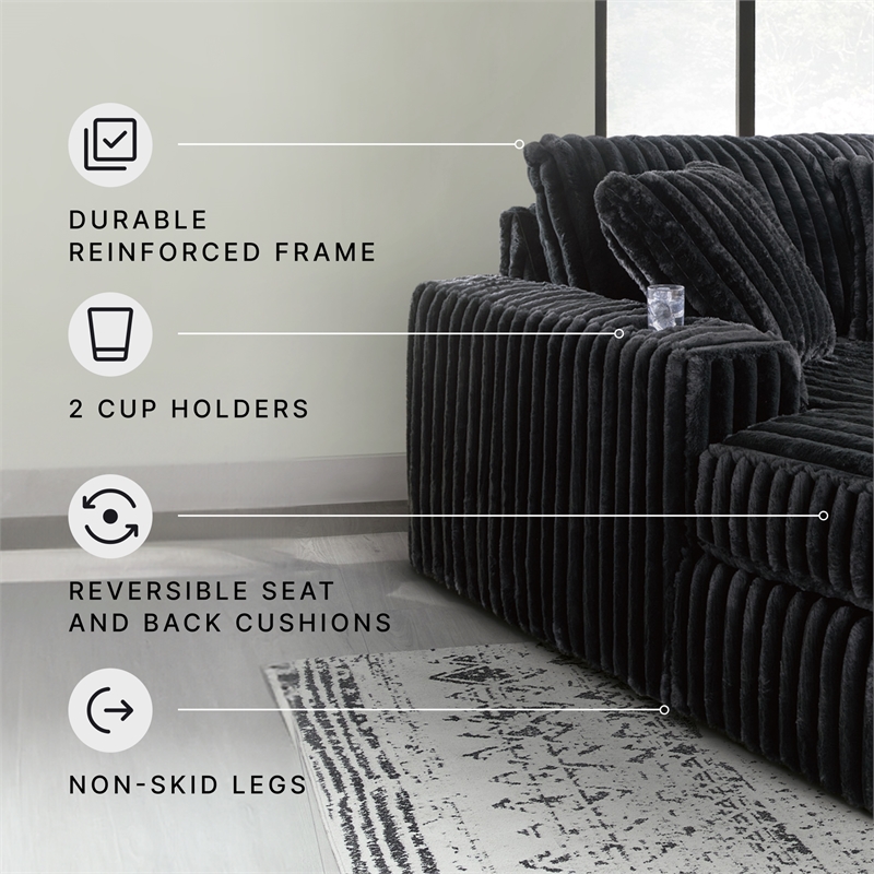 Signature Design by Ashley Midnight-Madness Onyx Oversized Chaise