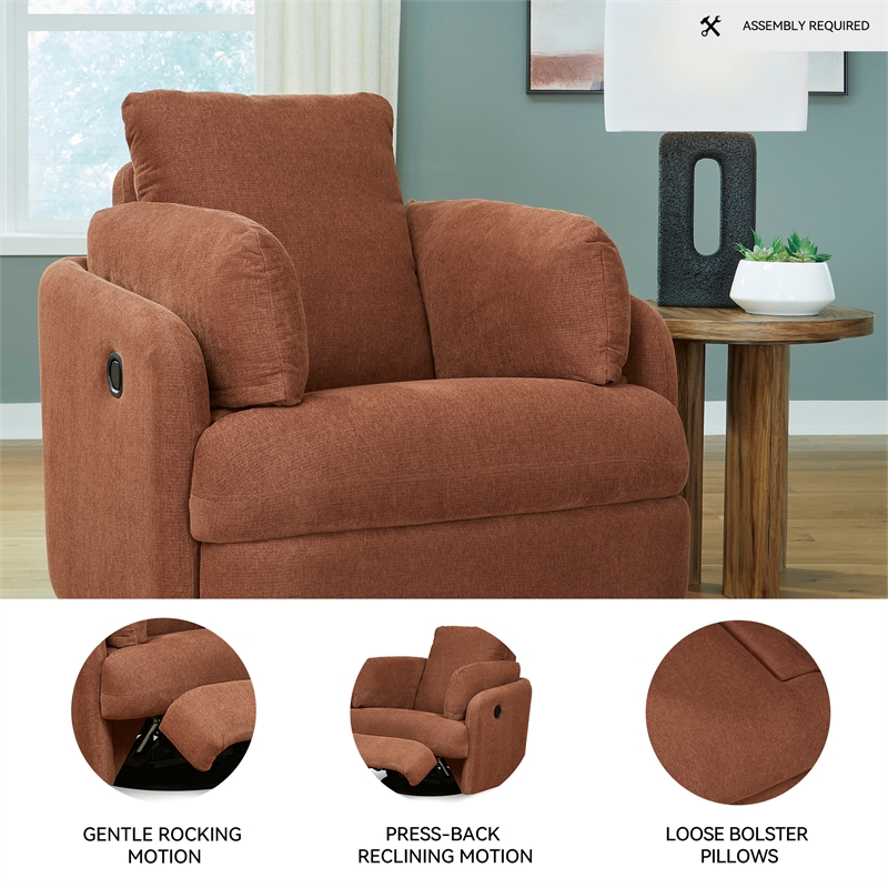 Signature Design by Ashley Burnt Orange Swivel Glider Recliner