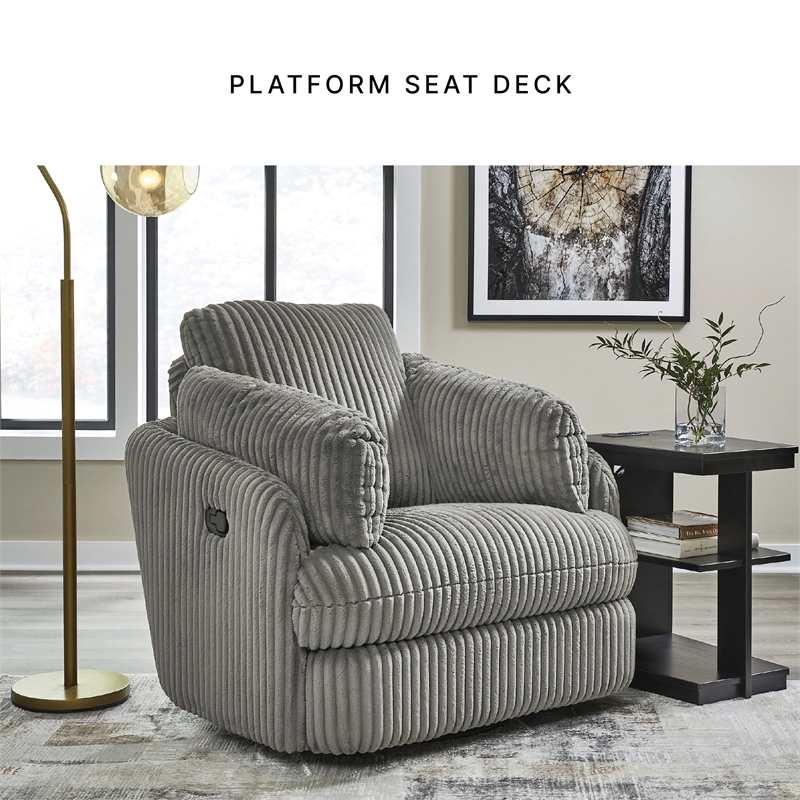 Signature Design by Ashley Tie-Breaker Fog Swivel Glider Recliner