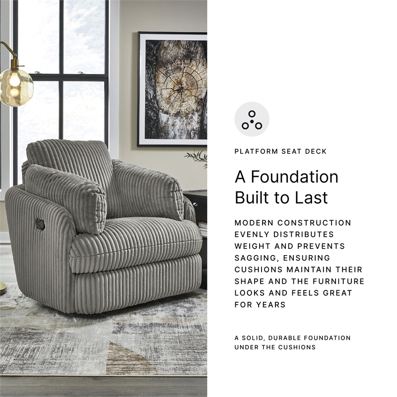 Signature Design by Ashley Tie-Breaker Fog Swivel Glider Recliner