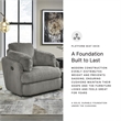 Signature Design by Ashley Tie-Breaker Fog Swivel Glider Recliner