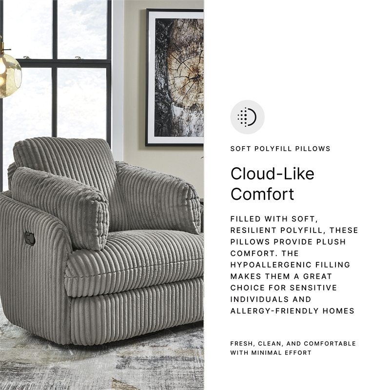 Signature Design by Ashley Tie-Breaker Fog Swivel Glider Recliner