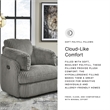 Signature Design by Ashley Tie-Breaker Fog Swivel Glider Recliner