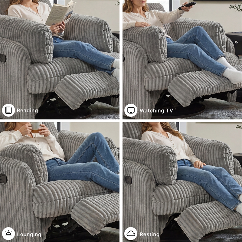 Signature Design by Ashley Tie-Breaker Fog Swivel Glider Recliner
