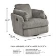 Signature Design by Ashley Tie-Breaker Fog Swivel Glider Recliner