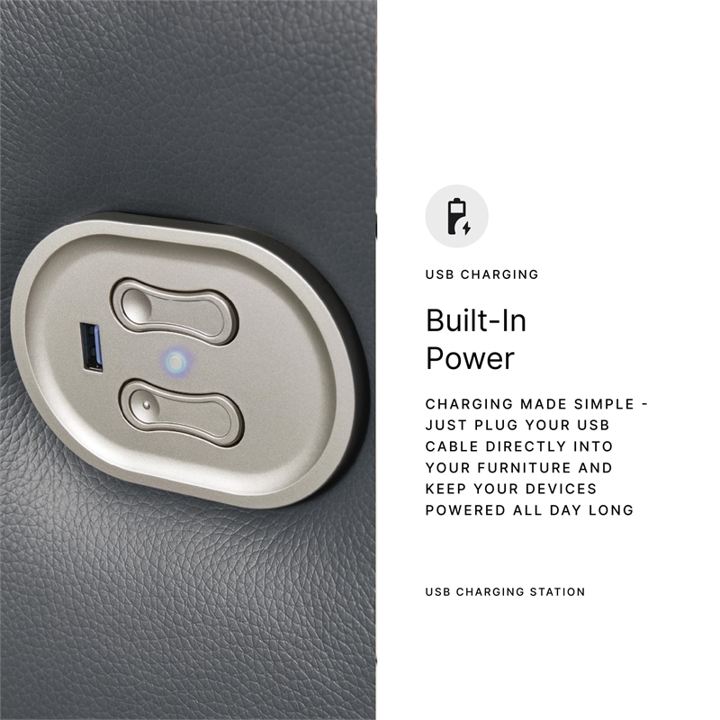 Signature Design by Ashley Mindanao Steel Power Reclining Sofa