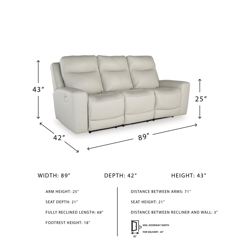 Signature Design by Ashley Mindanao Beige Power Reclining Sofa