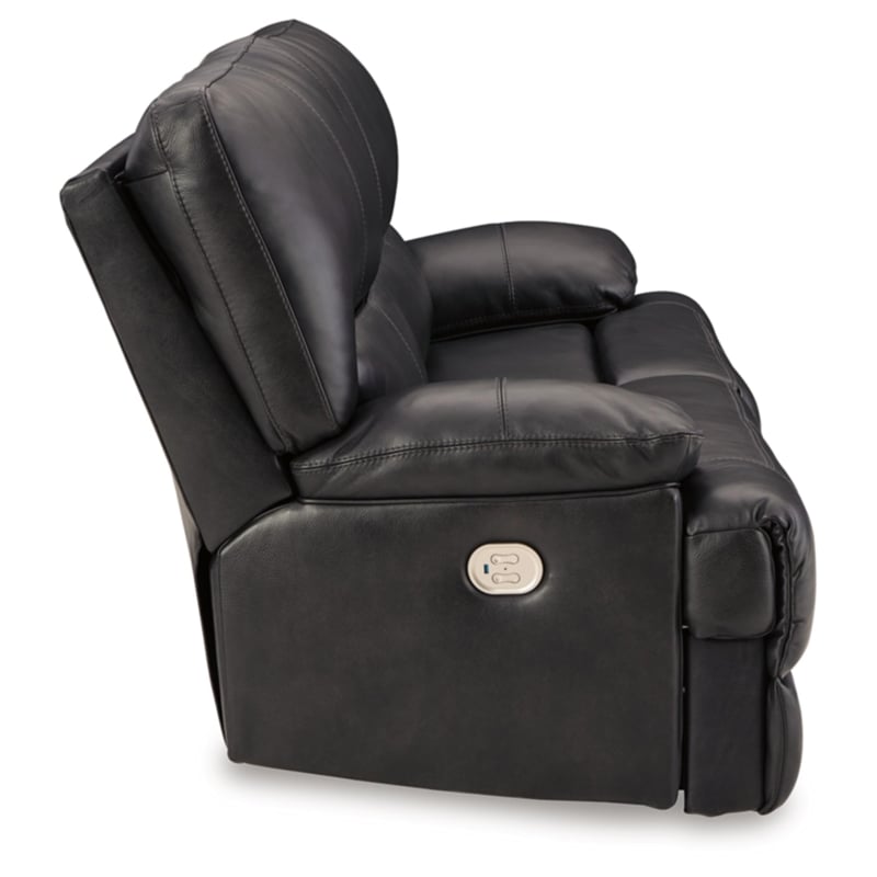 Signature Design by Ashley Mountainous Black Power Reclining Sofa