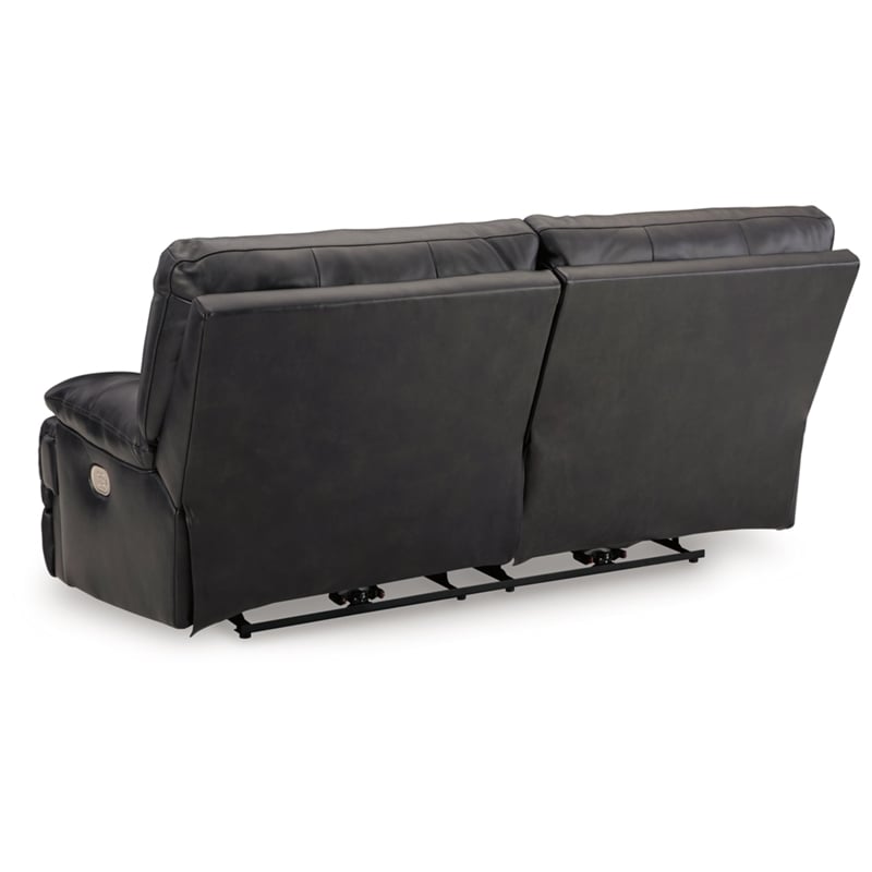 Signature Design by Ashley Mountainous Black Power Reclining Sofa
