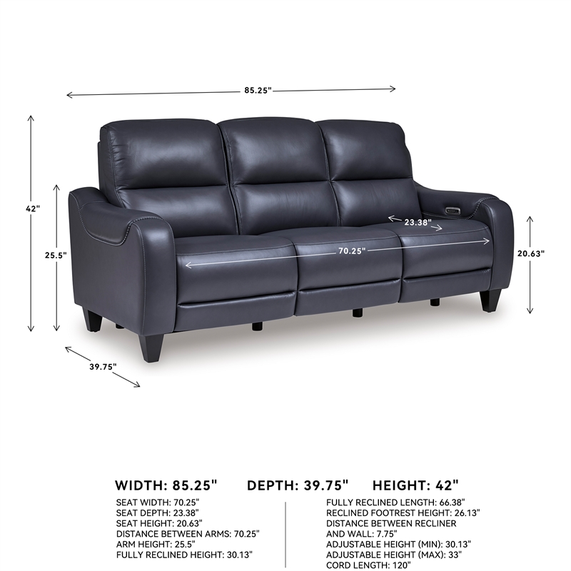 Signature Design by Ashley Mercomatic Ocean Power Reclining Sofa