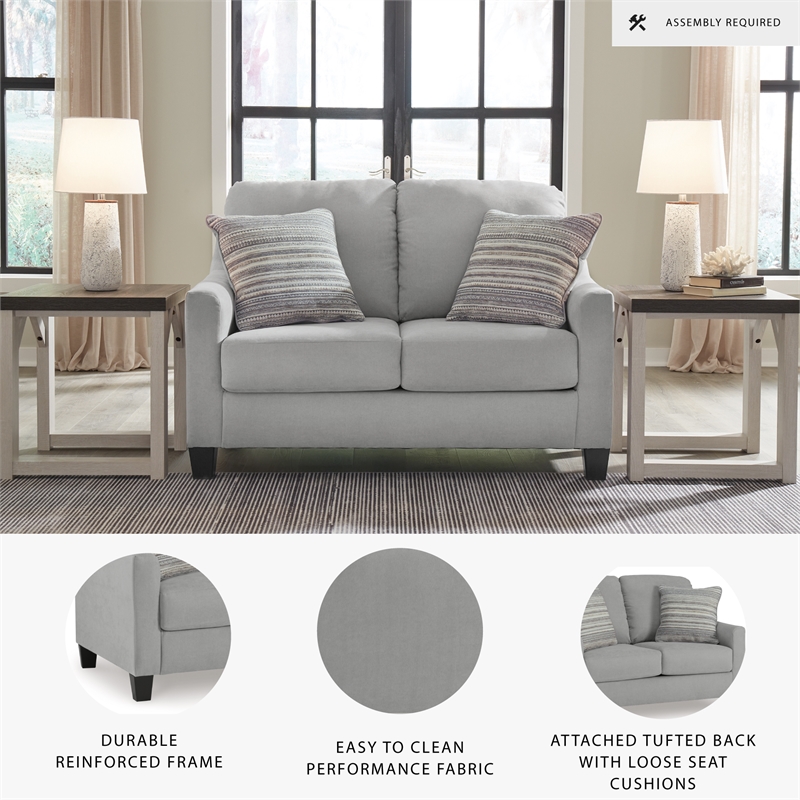 Signature Design by Ashley Adlai Shadow Loveseat with Decorative Accent Pillows