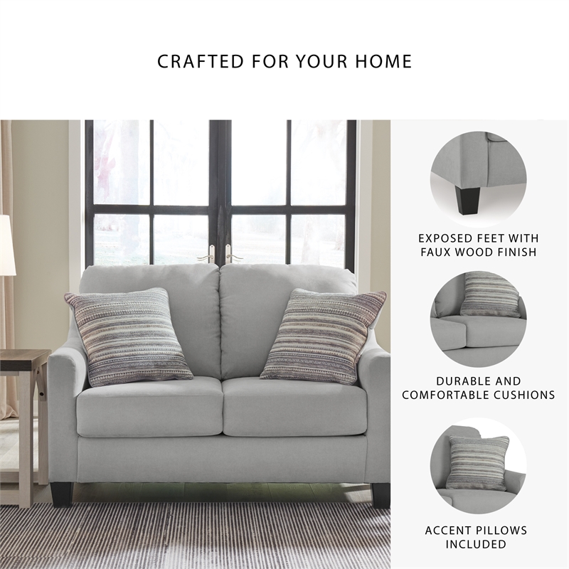 Signature Design by Ashley Adlai Shadow Loveseat with Decorative Accent Pillows