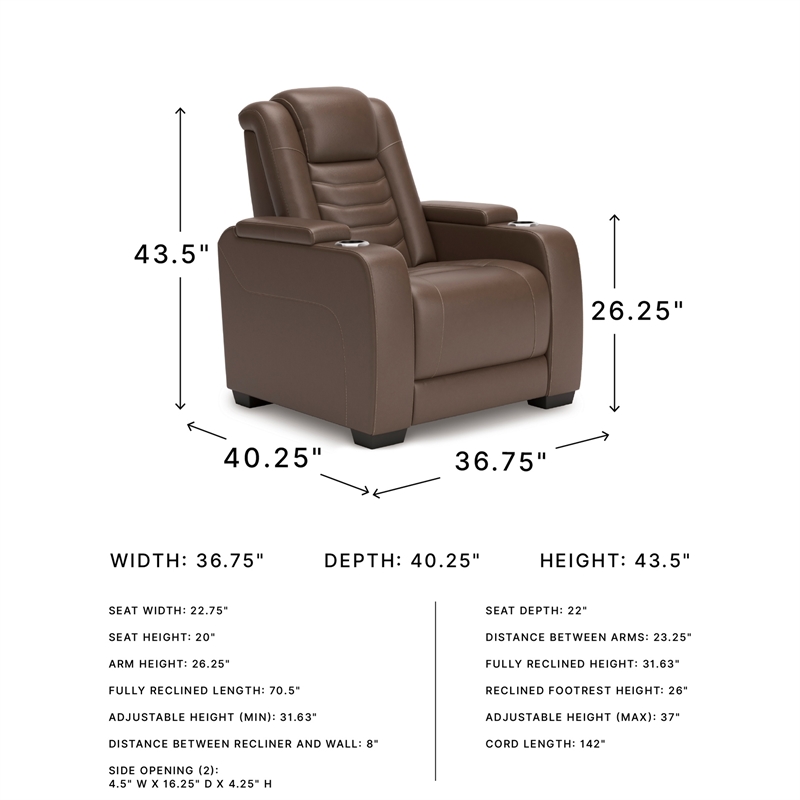 Signature Design by Ashley High Impact Tobacco Power Recliner