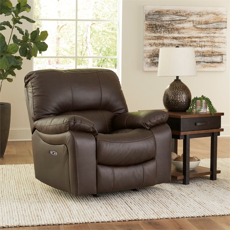 Signature Design by Ashley Leesworth Dark Brown Power Recliner