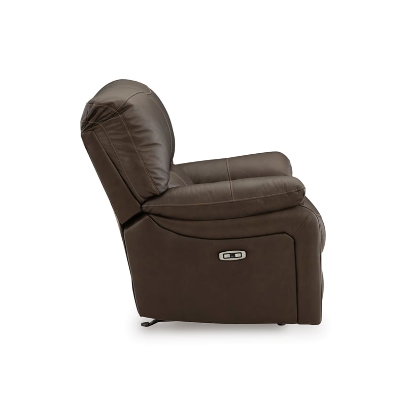 Signature Design by Ashley Leesworth Dark Brown Power Recliner