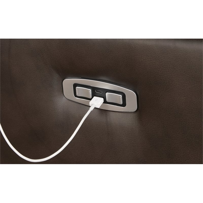 Signature Design by Ashley Leesworth Dark Brown Power Recliner