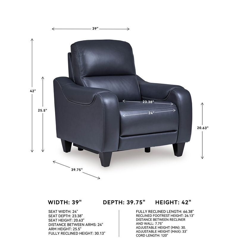 Signature Design by Ashley Mercomatic Ocean Power Recliner