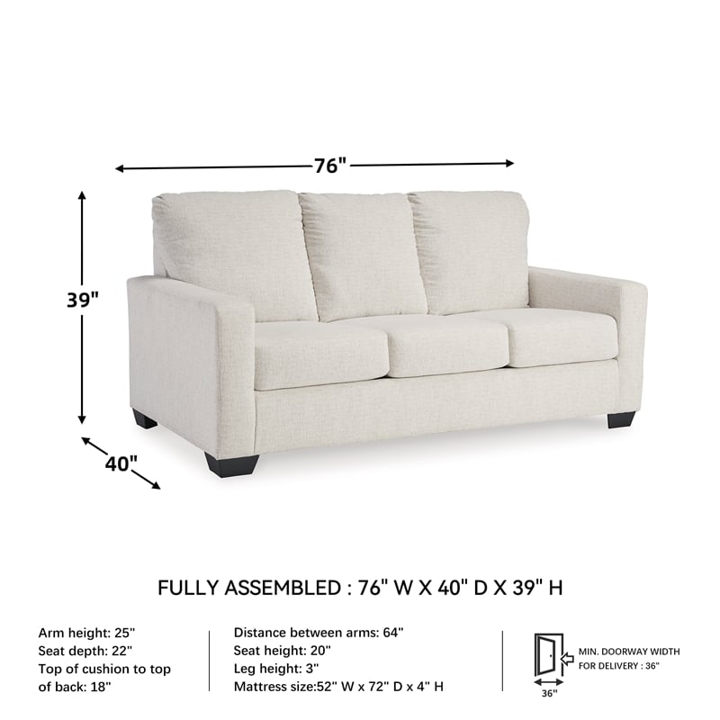 Signature Design by Ashley Rannis White Full Sofa Sleeper