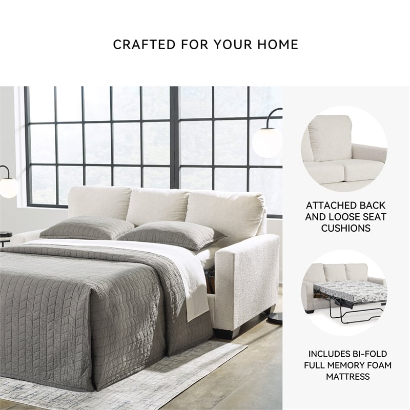Signature Design by Ashley Rannis White Full Sofa Sleeper