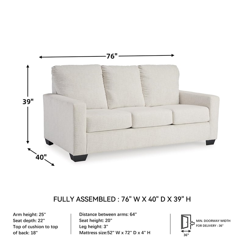 Signature Design by Ashley Rannis White Full Sofa Sleeper