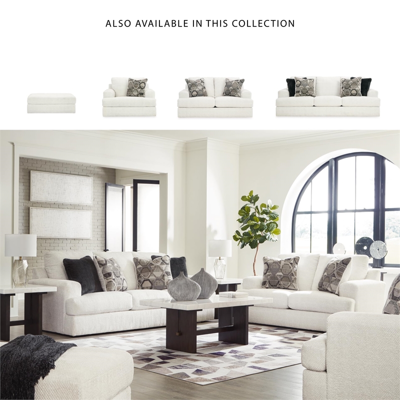 Signature Design by Ashley Karinne Linen Loveseat with Decorative Accent Pillows