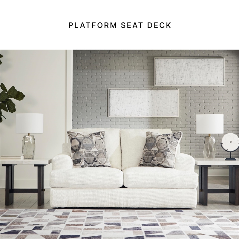 Signature Design by Ashley Karinne Linen Loveseat with Decorative Accent Pillows