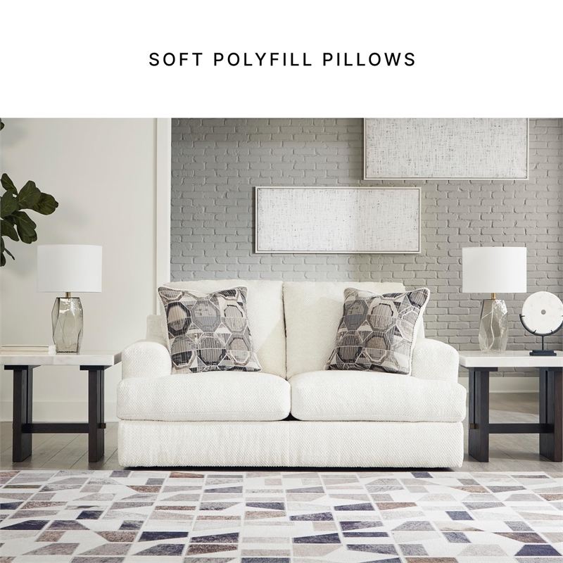 Signature Design by Ashley Karinne Linen Loveseat with Decorative Accent Pillows