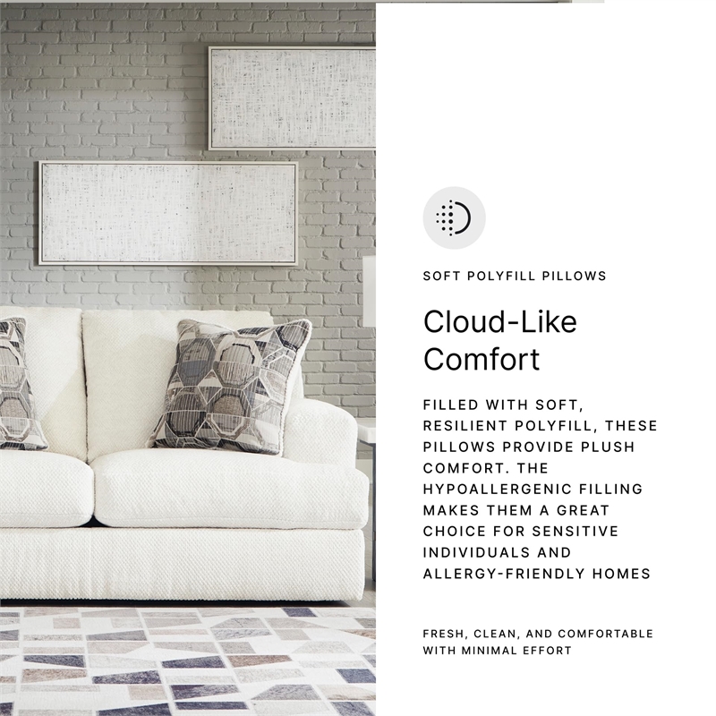 Signature Design by Ashley Karinne Linen Loveseat with Decorative Accent Pillows